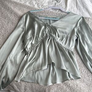Abercrombie Satin Long Sleeve Top